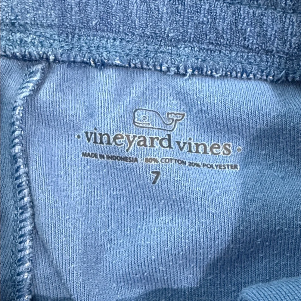 Vineyard Vines Terry Athletic Shorts Blue Youth Boys’ 7 Pockets Drawstring Waist